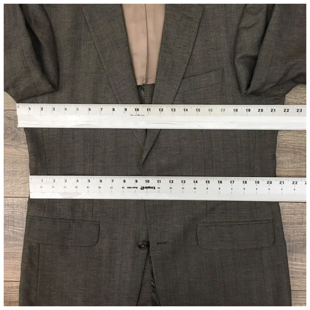 John Varvatos Mens Blazer Sport Coat Two Button‎ Casual Jacket 40L Linen Wool